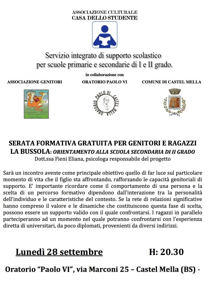 serata orientamento Castel Mella